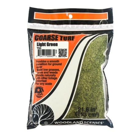 CESPED GRUESO VERDE CLARO WOODLAND SCEENICS T63