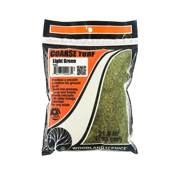 CESPED GRUESO VERDE CLARO WOODLAND SCEENICS T63