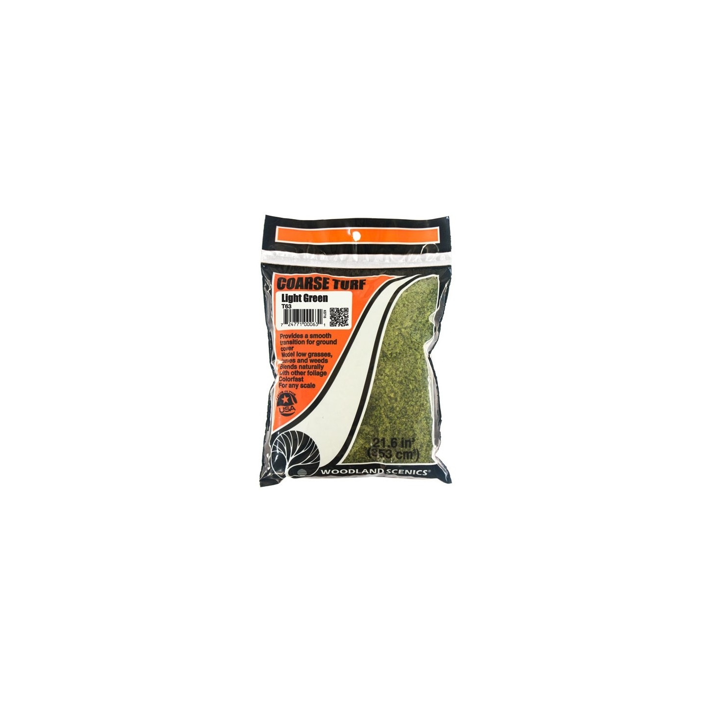 CESPED GRUESO VERDE CLARO WOODLAND SCEENICS T63