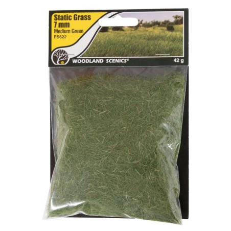 CESPED ELECTROESTÁTICO 7 mm VERDE MEDIO WOODLAND SCEENICS FS622