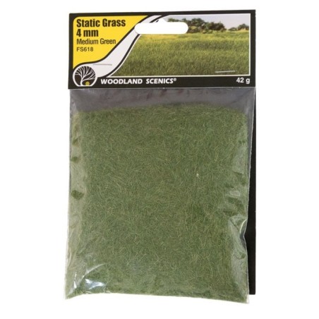 CESPED ELECTROESTÁTICO 4 mm VERDE MEDIO WOODLAND SCEENICS FS618