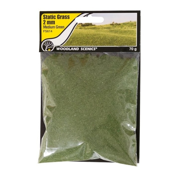 CESPED ELECTROESTÁTICO 2 mm VERDE MEDIO WOODLAND SCEENICS FS614