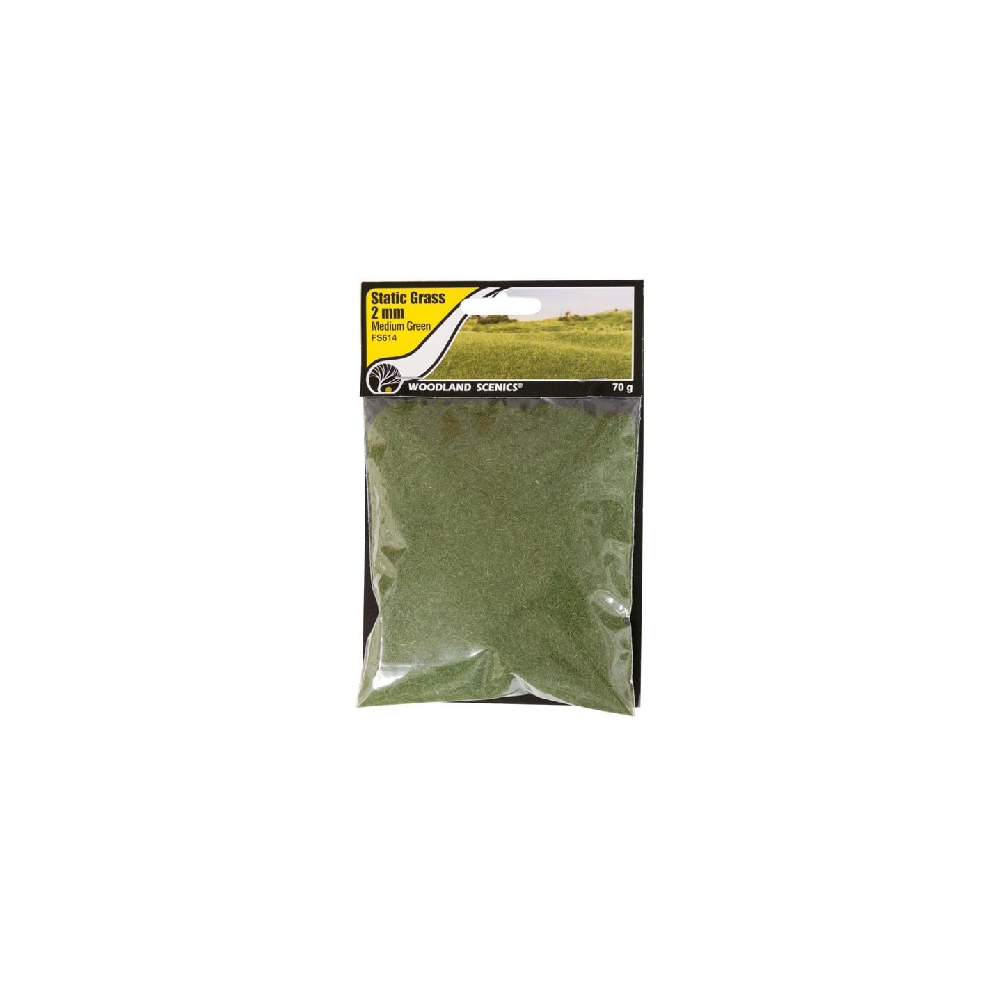 CESPED ELECTROESTÁTICO 2 mm VERDE MEDIO WOODLAND SCEENICS FS614