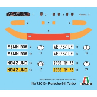 KIT CON PINTURAS PORSCHE 911 ITALERI 72013 ESCALA 1/24