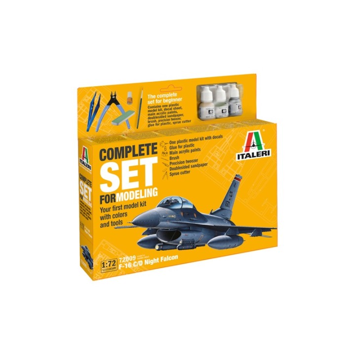KIT CON PINTURAS F-16 C/D NIGTH FALCON ITALERI 72009 ESCALA 1/72