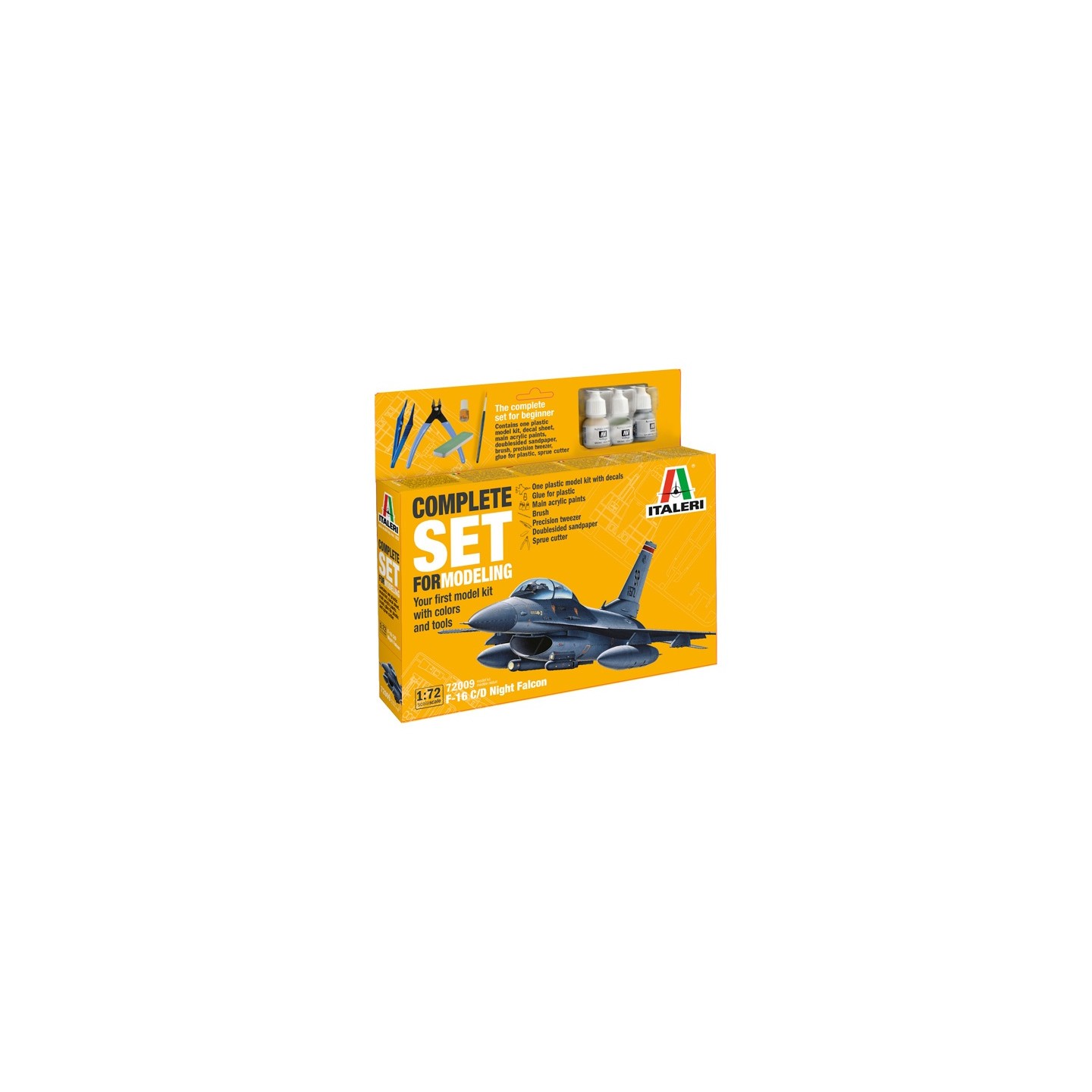 KIT CON PINTURAS F-16 C/D NIGTH FALCON ITALERI 72009 ESCALA 1/72