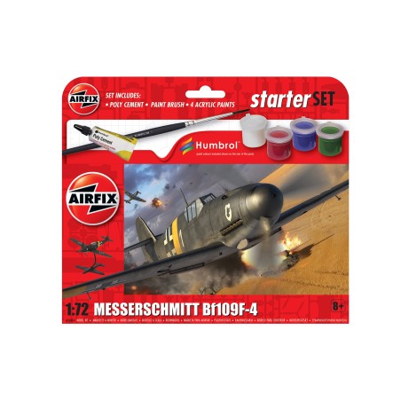 KIT CON PINTURAS MESSERSCHMITT Bf109F-4 AIRFIX A55014 ESCALA 1/72