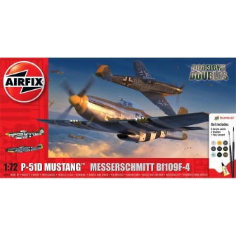 KIT CON PINTURAS 2 AVIONES P-51D Y Bf109 F-4 AIRFIX A50193 ESCALA 1/72