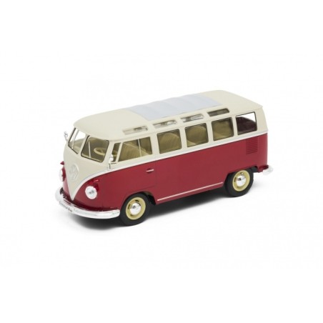 VOLKSWAGEN T1 SAMBA ROJA WELLY 22095 ESCALA 1/24