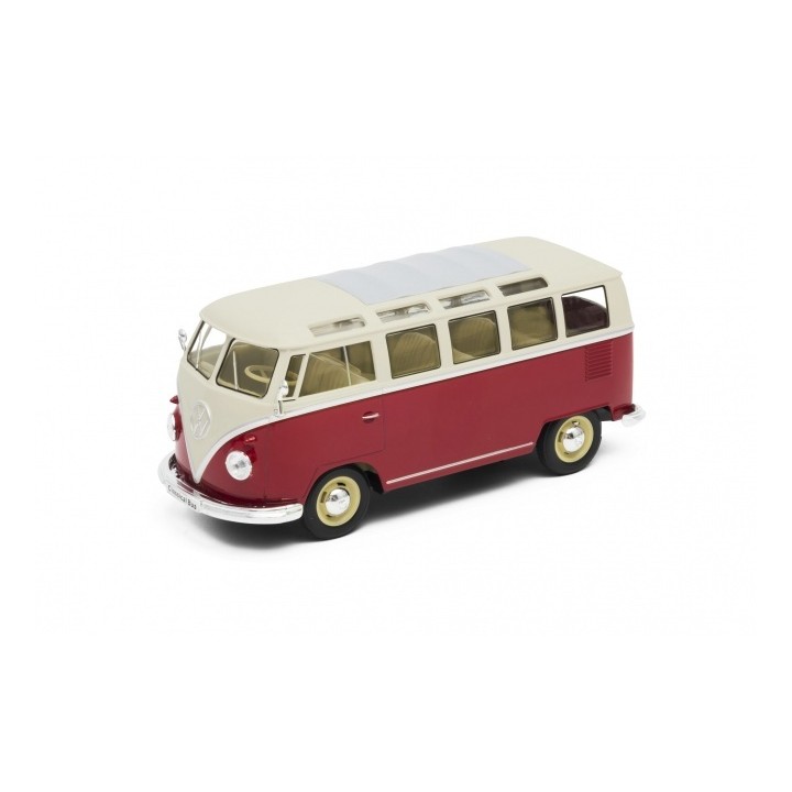 VOLKSWAGEN T1 SAMBA ROJA WELLY 22095 ESCALA 1/24