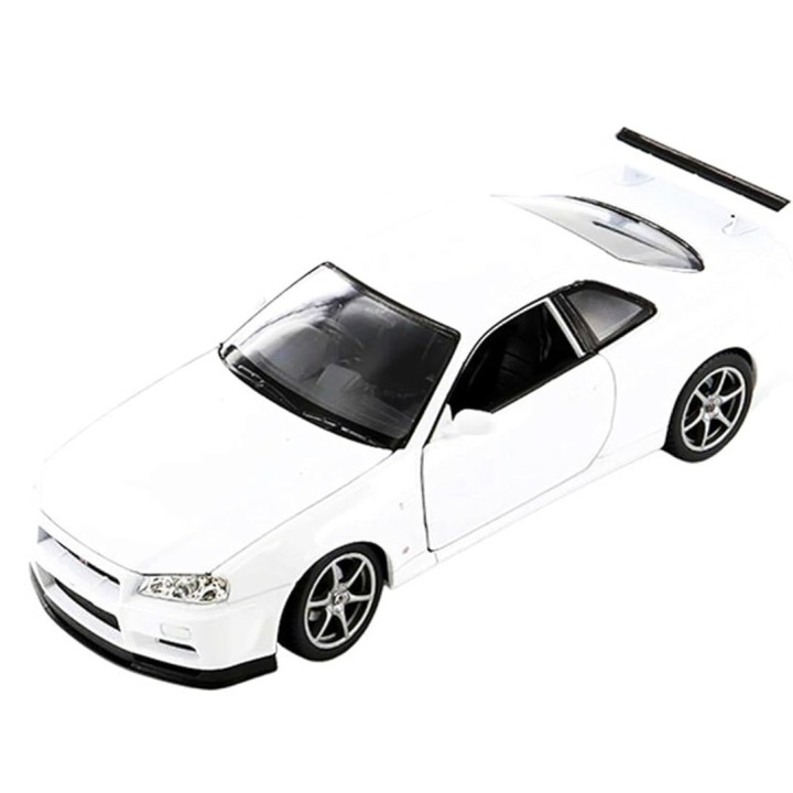 NISSAN SKYLINE GT-R (R34) BLANCO 1999 WELLY 24108 ESCALA 1/24