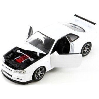 NISSAN SKYLINE GT-R (R34) BLANCO 1999 WELLY 24108 ESCALA 1/24