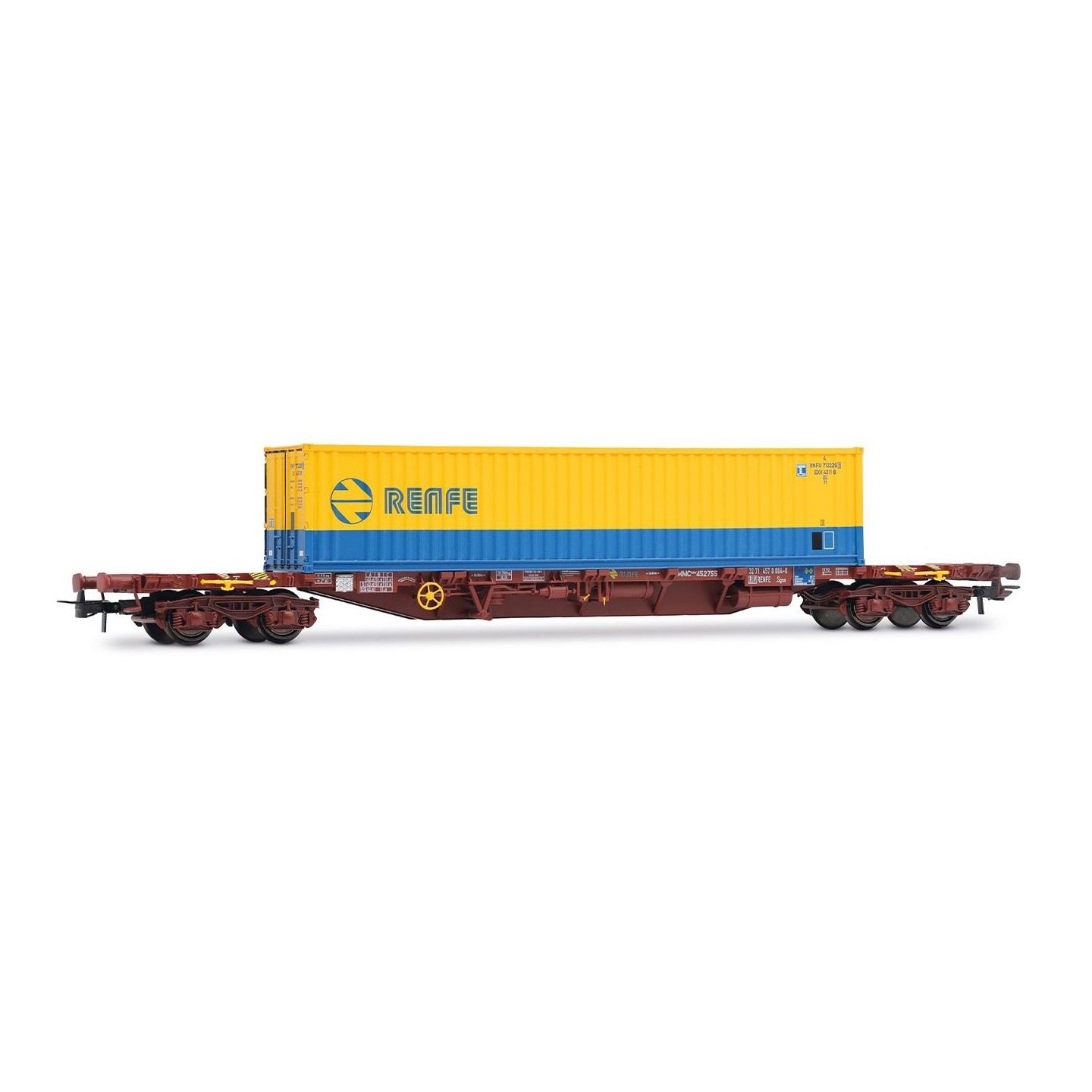 VAGÓN PLATAFORMA CON CONTENEDOR 40´ RENFE ELECTROTREN HE6065 ESCALA H0