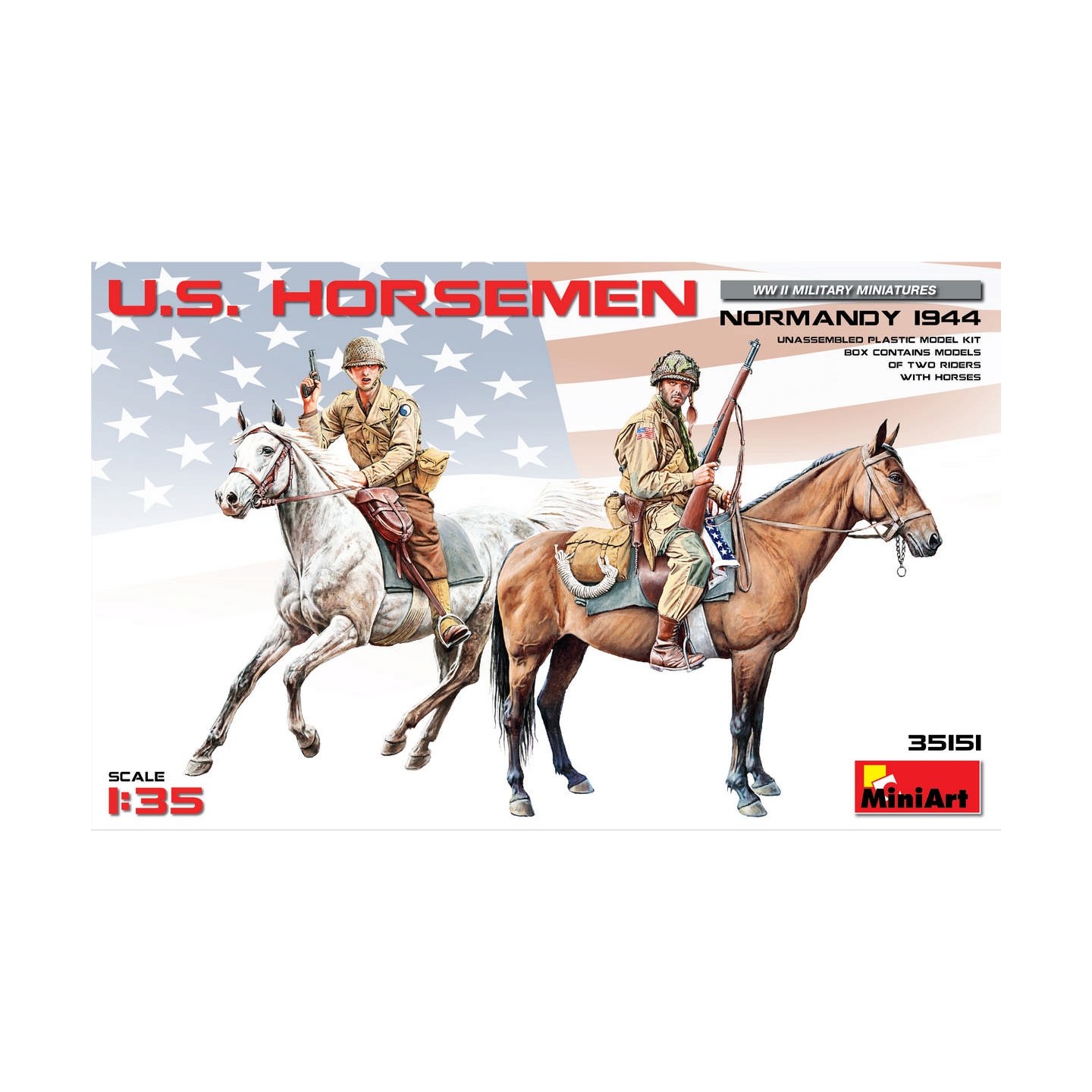 2 JINETES AMERICANOS BATALLA DE NORMANDIA 1944 MINIART 035151 ESCALA 1/35