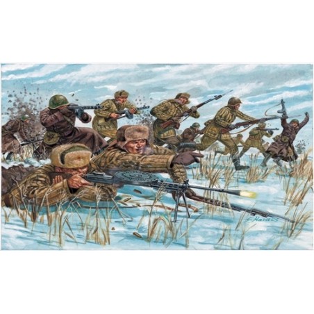 48 SOLDADOS INFANTERIA RUSA DE INVIERNO ITALERI 6069 ESCALA 1/72