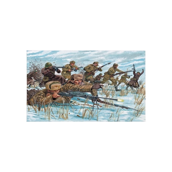 48 SOLDADOS INFANTERIA RUSA DE INVIERNO ITALERI 6069 ESCALA 1/72