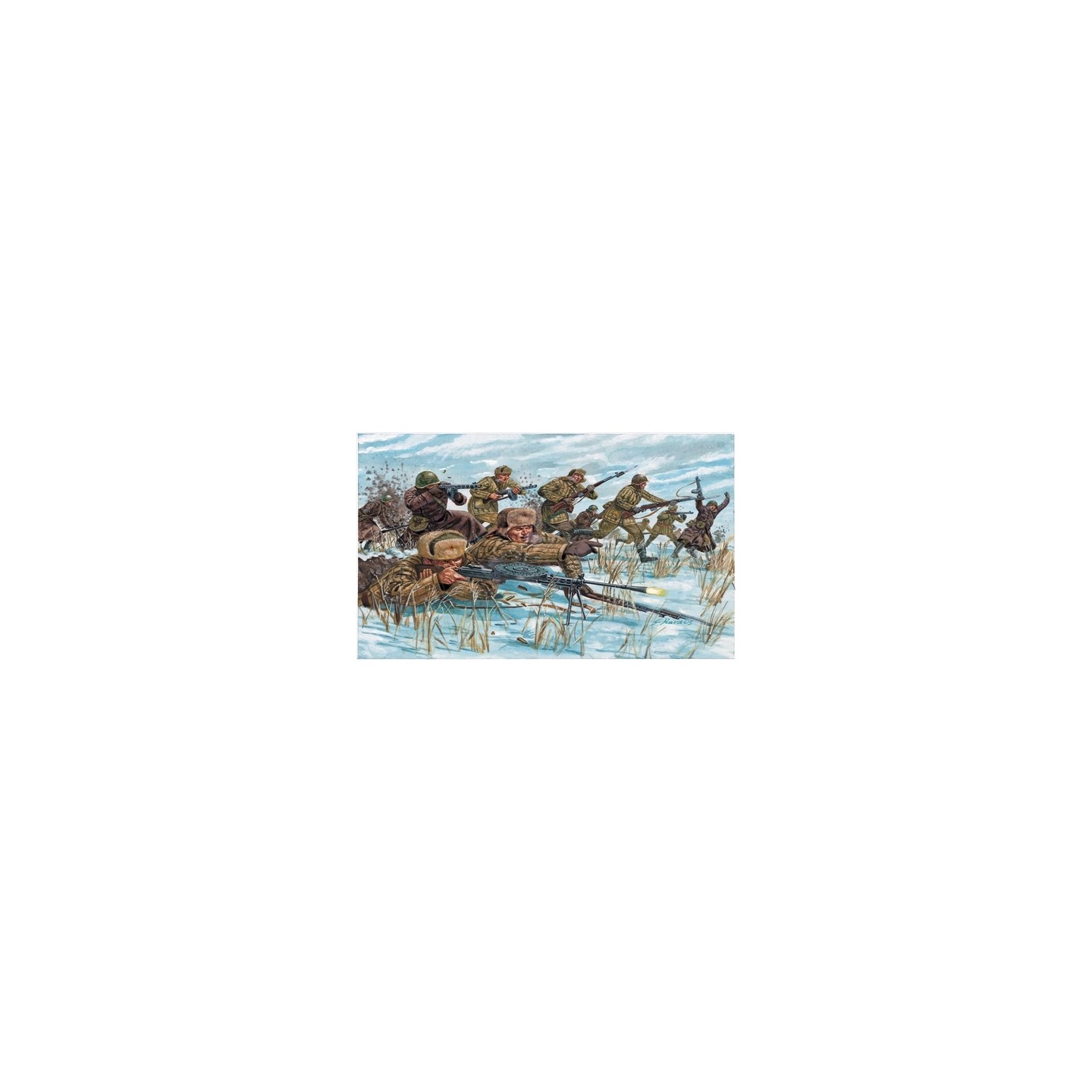 48 SOLDADOS INFANTERIA RUSA DE INVIERNO ITALERI 6069 ESCALA 1/72