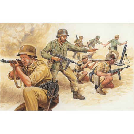50 ALEMANES AFRIKA KORPS WWII ITALERI 6076 ESCALA 1/72