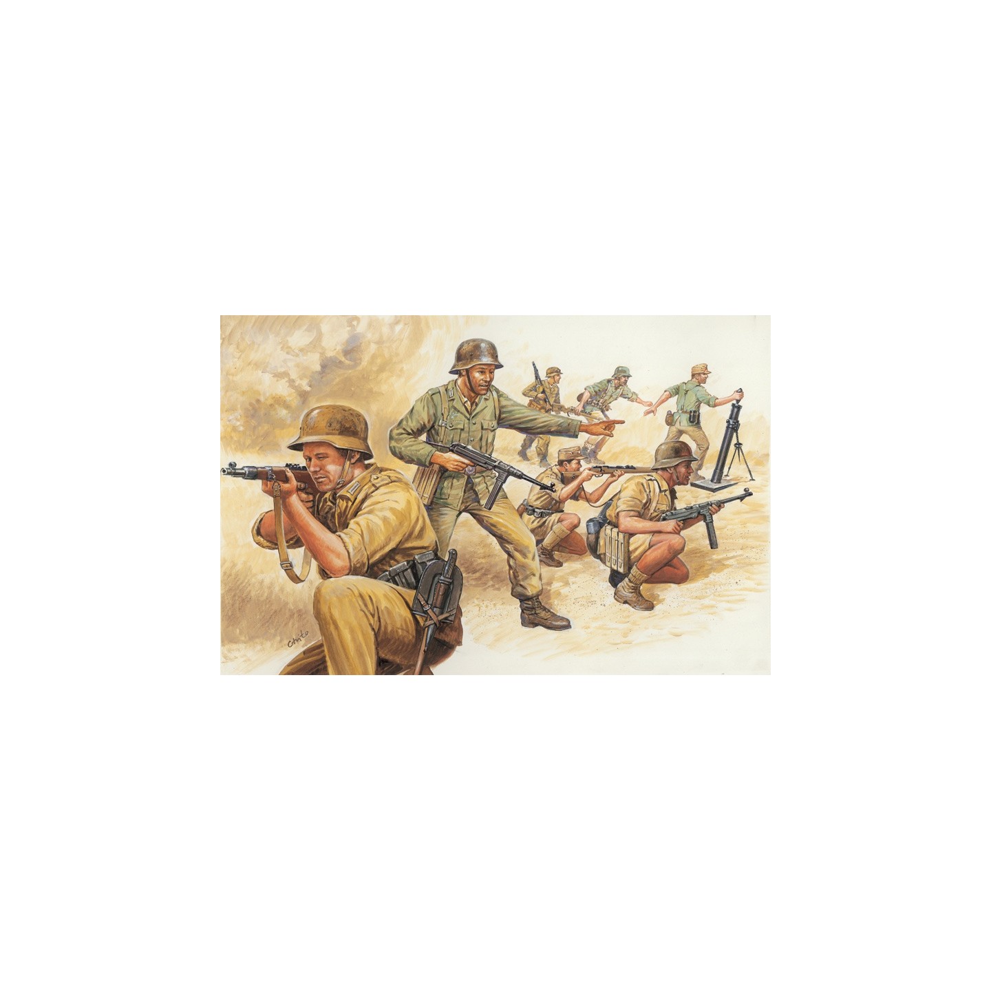 50 ALEMANES AFRIKA KORPS WWII ITALERI 6076 ESCALA 1/72