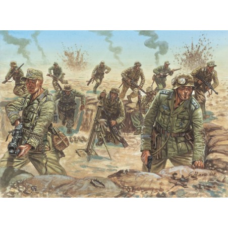 48 SOLDADOS ALEMANES AFRIKA KORPS ITALERI 6099 ESCALA 1/72