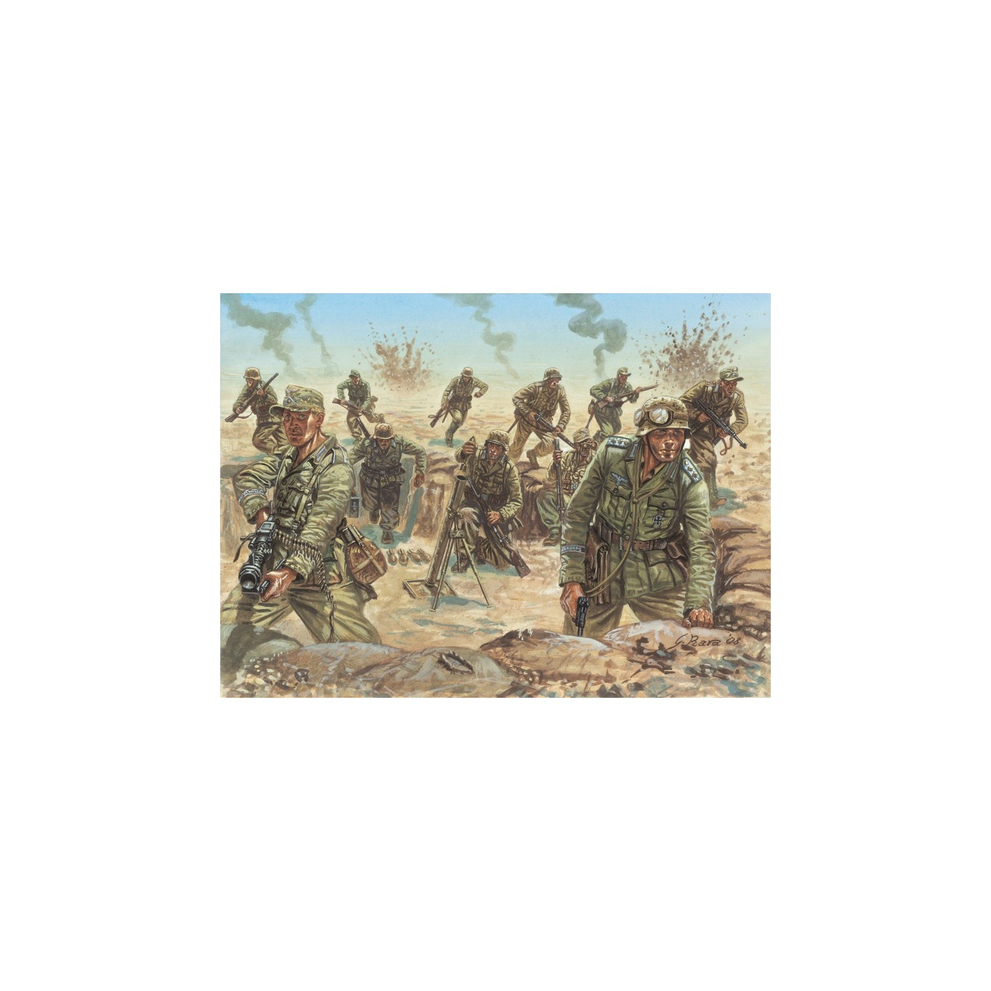 48 SOLDADOS ALEMANES AFRIKA KORPS ITALERI 6099 ESCALA 1/72