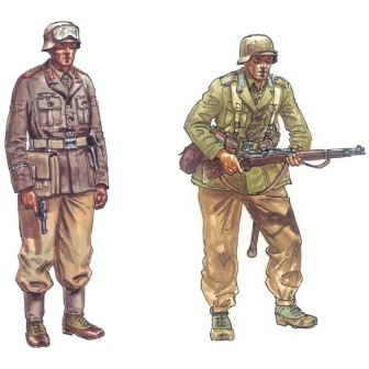 48 SOLDADOS ALEMANES AFRIKA KORPS ITALERI 6099 ESCALA 1/72