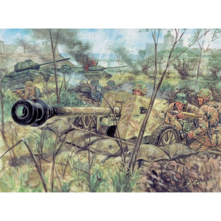 CAÑON ANTI TANQUE ALEMAN PAK 40 ITALERI 6096 ESCALA 1/72