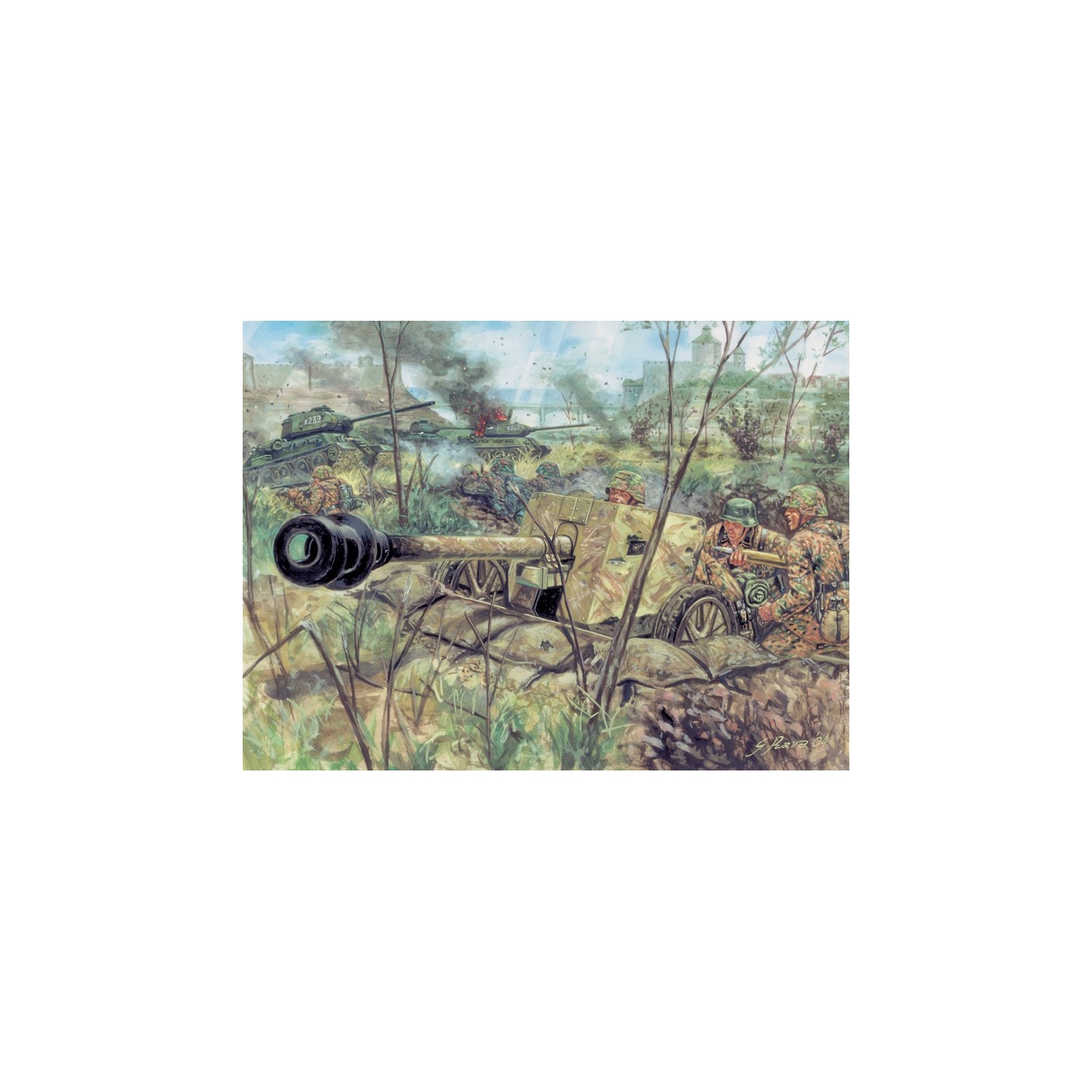 CAÑON ANTI TANQUE ALEMAN PAK 40 ITALERI 6096 ESCALA 1/72