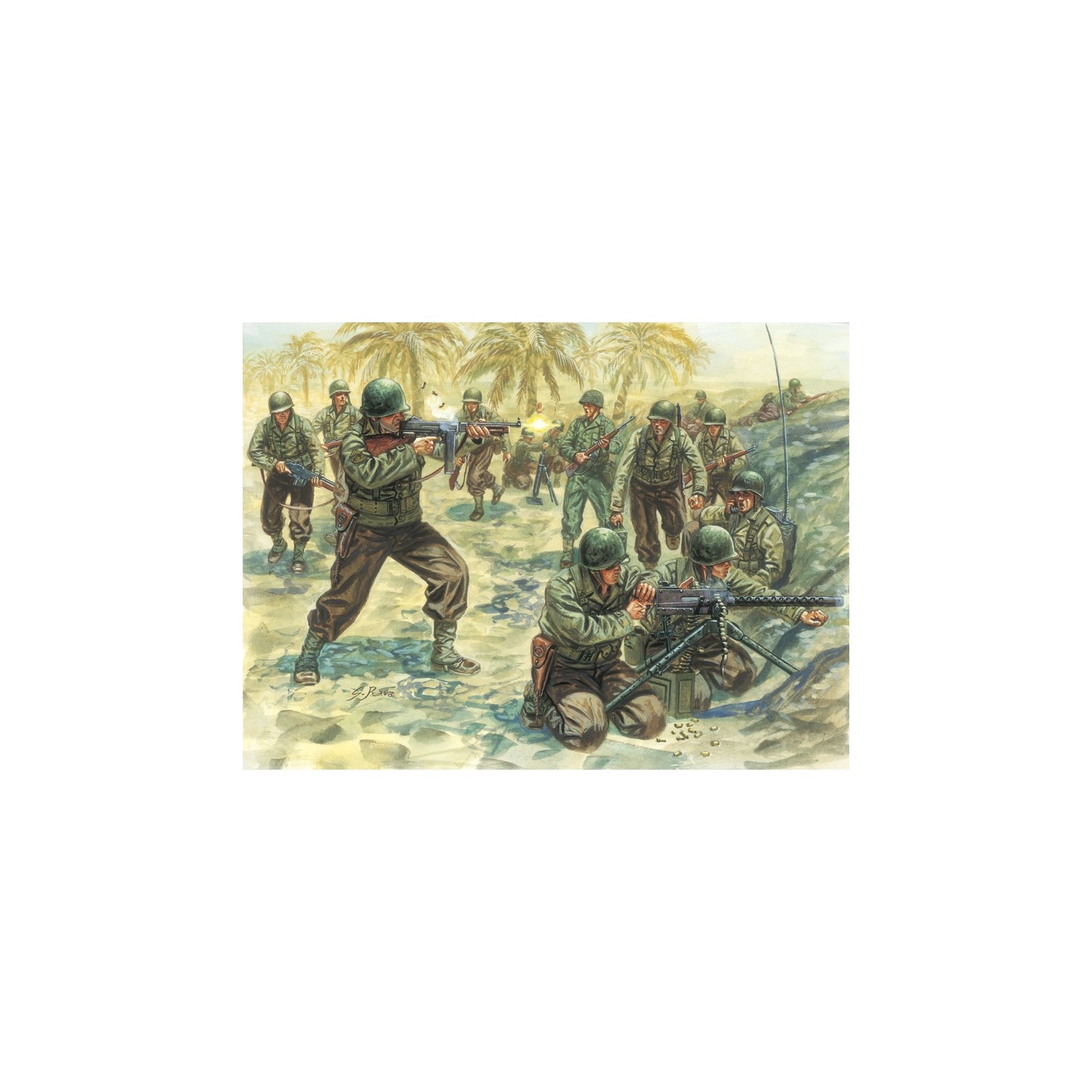48 SOLDADOS INFANTERIA AMERICANA ITALERI 6120 ESCALA 1/72