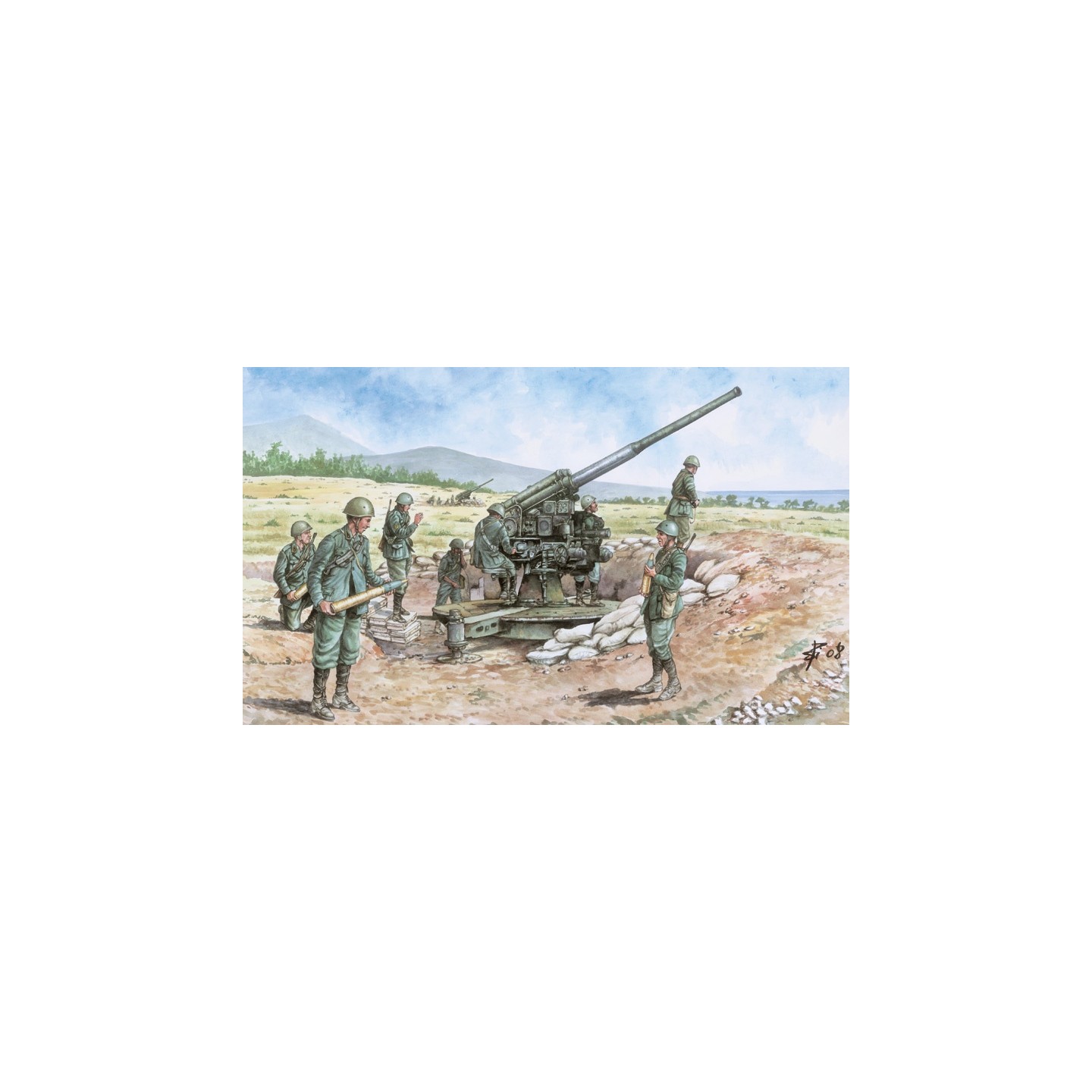 CAÑON 90/53 ITALIANO CON 8 FIGURAS ITALERI 6122 ESCALA 1/72