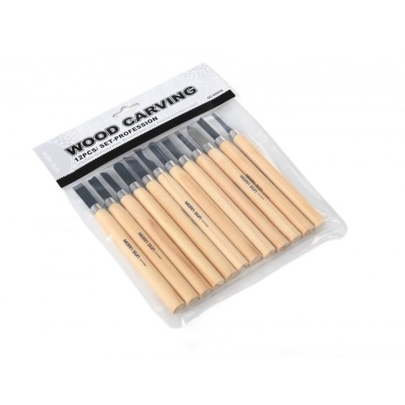 PACK 12 ESCALPELOS PARA TRABAJAR MADERA AMATI 7451