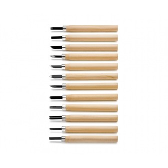 PACK 12 ESCALPELOS PARA TRABAJAR MADERA AMATI 7451