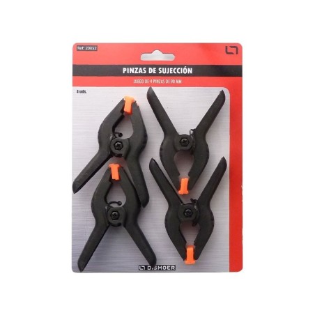 PINZAS PEQUEÑAS DE SUJECION 90mm 4 unidades DISMOER 20052