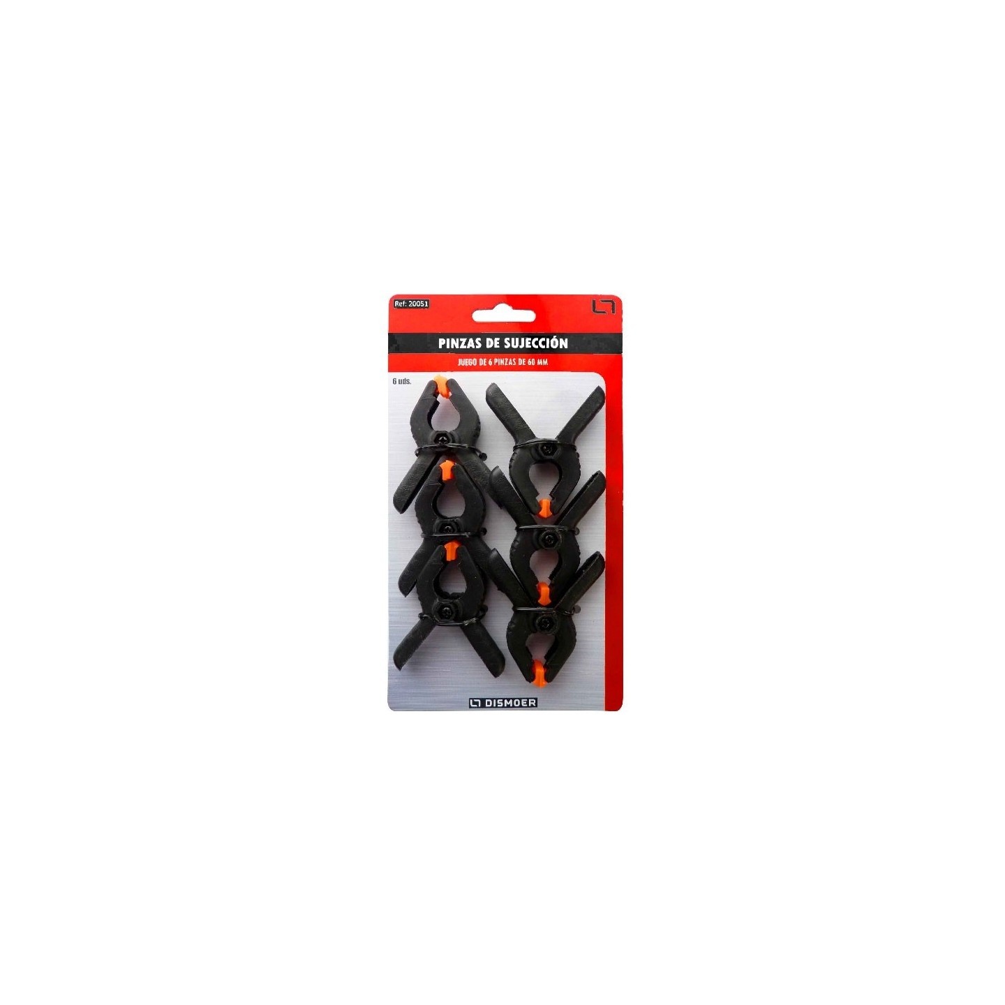 PINZAS PEQUEÑAS DE SUJECION 60mm 6 unidades DISMOER 20051