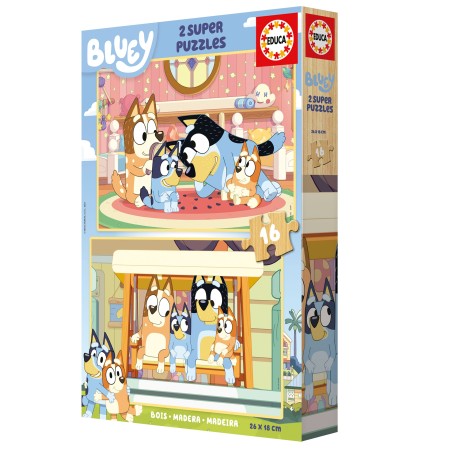 PUZZLE BLUEY 2X16 PIEZAS MADERA EDUCA 20347