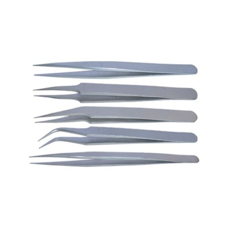 JUEGO DE 5 PINZAS ACERO INOXIDABLE DISMOER 15045