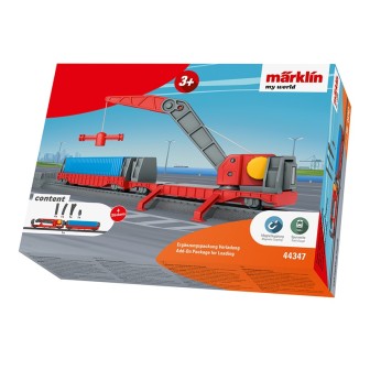VAGON GRUA MAGNETICO Y VAGON PORTACONTENEDOR MARKLIN MY WORLD 44347