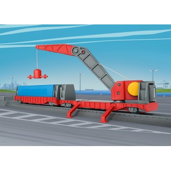 VAGON GRUA MAGNETICO Y VAGON PORTACONTENEDOR MARKLIN MY WORLD 44347