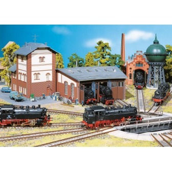 DEPOSITO DE LOCOMOTORAS CON 3 COCHERAS FALLER 120176 ESCALA H0