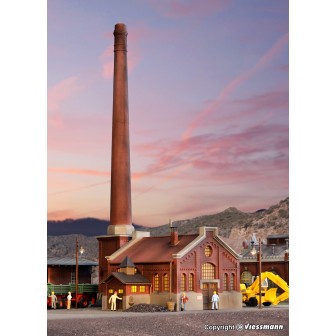 FABRICA CON CHIMENEA KIBRI 39821 ESCALA H0