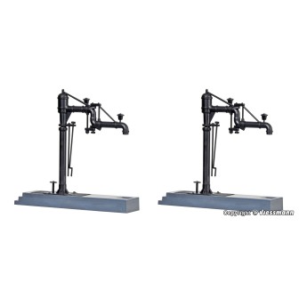 2 GRIFOS DE AGUA PARA LOCOMOTORAS DE VAPOR KIBRI 39422 ESCALA H0