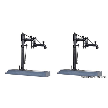 2 GRIFOS DE AGUA PARA LOCOMOTORAS DE VAPOR KIBRI 39422 ESCALA H0