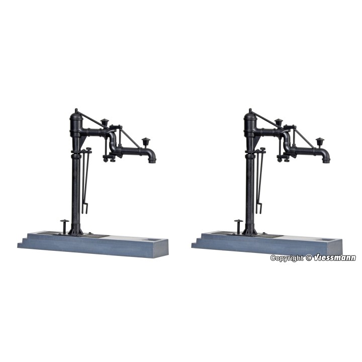 2 GRIFOS DE AGUA PARA LOCOMOTORAS DE VAPOR KIBRI 39422 ESCALA H0