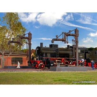2 GRIFOS DE AGUA PARA LOCOMOTORAS DE VAPOR KIBRI 39422 ESCALA H0