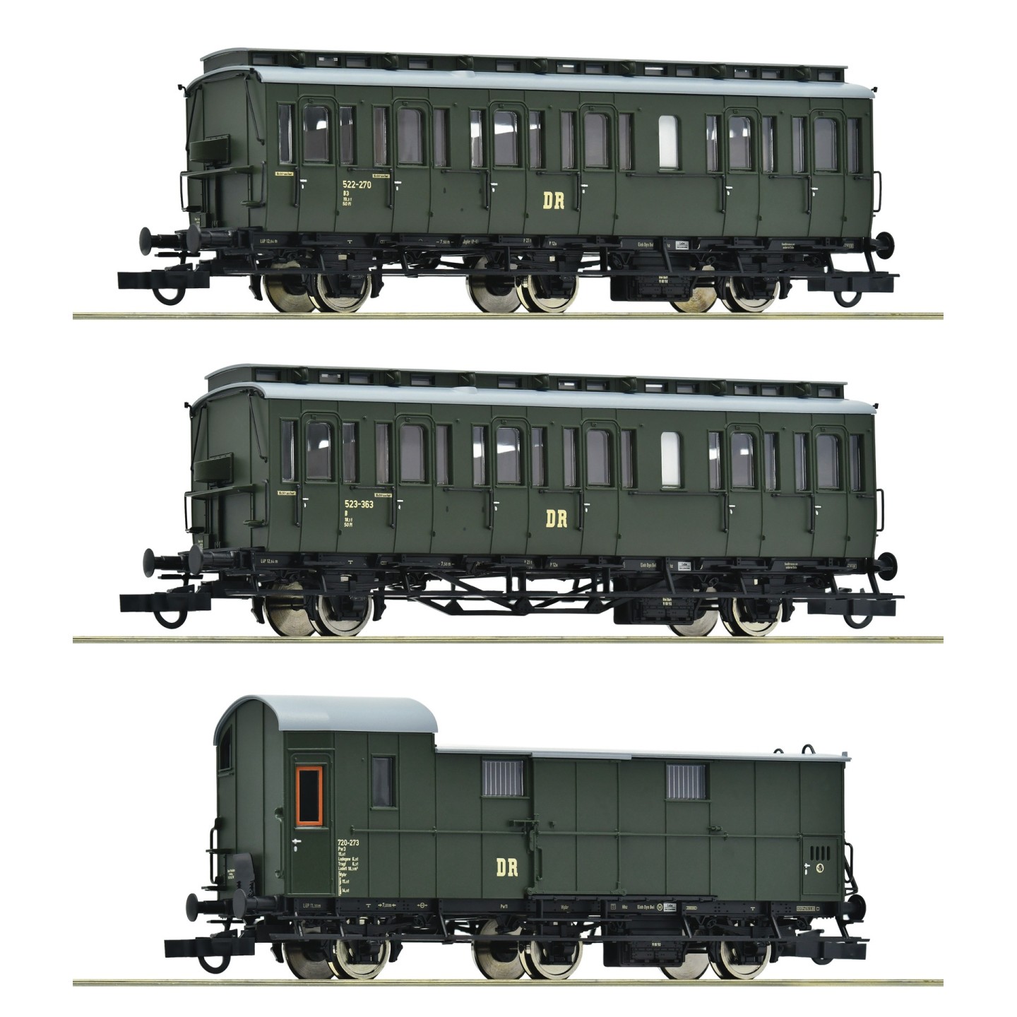 SET 3 COCHES PASAJEROS ROCO 6200130 ESCALA H0