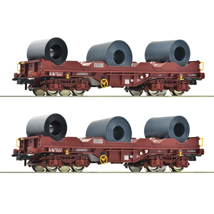 SET 2 VAGONES PORTABOBINAS SNCB ROCO 76338 ESCALA H0