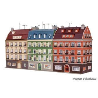 3 BLOQUES DE EDIFICOS CON COMERCIOS VOLLMER 43780 ESCALA H0