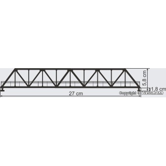PUENTE DE ACERO RECTO 27cm VOLLMER 42545 ESCALA H0