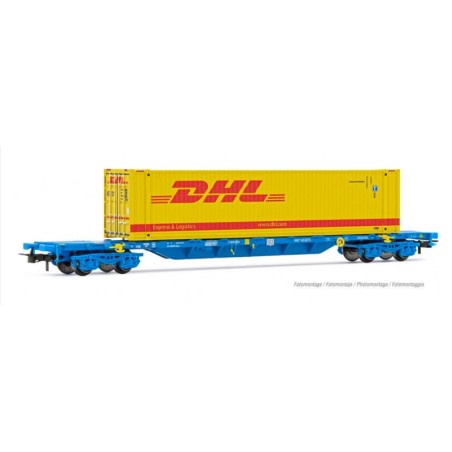 VAGON PORTACONTENEDORES DHL" ELECTROTREN HE6069 ESCALA H0"