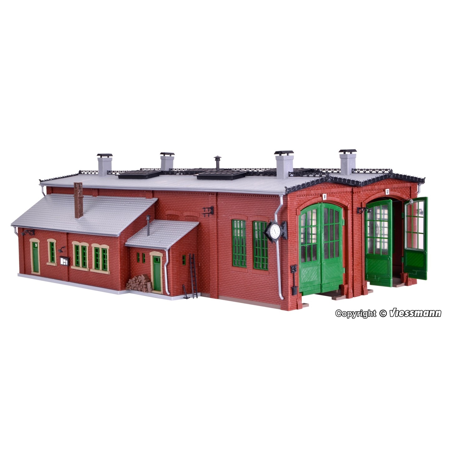 DEPOSITO PARA 2 LOCOMOTRAS CON TALLER VOLLMER 45752 ESCALA H0